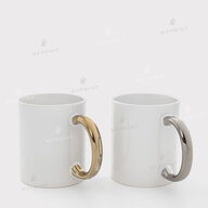 Кружка для сублимации белая с серебристой ручкой 11 Oz (330 мл) (6299) - фото 3 - Заготовки для сублимации