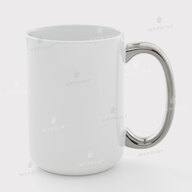 Кружка для сублимации белая с серебристой ручкой 15 Oz (425 мл) (11257) - фото 1 Кружка для сублимации белая с серебристой ручкой 15 Oz (425 мл) (11257) - фото 1 - Заготовки для сублимации