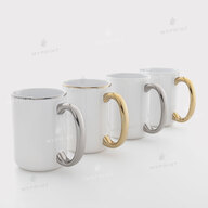 Кружка для сублимации белая с золотистым ободком и ручкой 15 Oz (425 мл) (11259) - фото 4 Кружка для сублимации белая с золотистым ободком и ручкой 15 Oz (425 мл) (11259) - фото 4 - Заготовки для сублимации