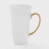 White Latte Sublimation Mug with Gold Handle 17 Oz (500 ml) (11266) - фото 1 White Latte Sublimation Mug with Gold Handle 17 Oz (500 ml) (11266) - фото 1 - Blanks for sublimation