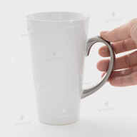 White Latte Sublimation Mug with Silver Handle 17 Oz (500 ml) (11267) - фото 2 White Latte Sublimation Mug with Silver Handle 17 Oz (500 ml) (11267) - фото 2 - Blanks for sublimation