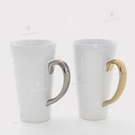 White Latte Sublimation Mug with Silver Handle 17 Oz (500 ml) (11267) - фото 3 White Latte Sublimation Mug with Silver Handle 17 Oz (500 ml) (11267) - фото 3 - Blanks for sublimation