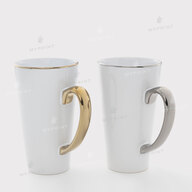 White Latte Sublimation Mug with Silver Rim and Handle 17 Oz (500 ml) (11269) - фото 3 White Latte Sublimation Mug with Silver Rim and Handle 17 Oz (500 ml) (11269) - фото 3 - Blanks for sublimation