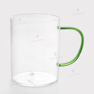 Cup for sublimation glass transparent with colored handle green (420 ml) (8161) - фото 1 Cup for sublimation glass transparent with colored handle green (420 ml) (8161) - фото 1 - Blanks for sublimation
