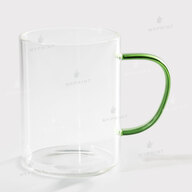 Cup for sublimation glass transparent with colored handle green (420 ml) (8161) - фото 3 Cup for sublimation glass transparent with colored handle green (420 ml) (8161) - фото 3 - Blanks for sublimation