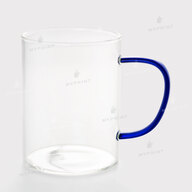 Cup for sublimation glass transparent with colored handle blue (420 ml) (8164) - фото 1 Cup for sublimation glass transparent with colored handle blue (420 ml) (8164) - фото 1 - Blanks for sublimation