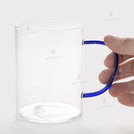 Cup for sublimation glass transparent with colored handle blue (420 ml) (8164) - фото 2 Cup for sublimation glass transparent with colored handle blue (420 ml) (8164) - фото 2 - Blanks for sublimation