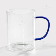 Cup for sublimation glass transparent with colored handle blue (420 ml) (8164) - фото 3 Cup for sublimation glass transparent with colored handle blue (420 ml) (8164) - фото 3 - Blanks for sublimation