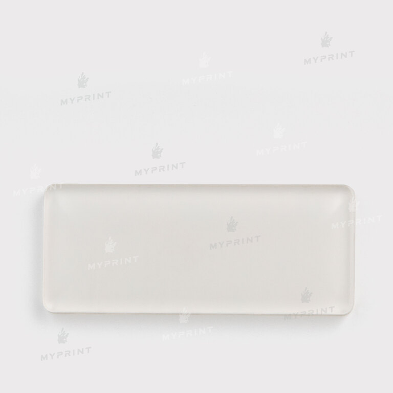 Badge for sublimation acrylic glossy white 76*31.8 mm, thickness 4 mm (11030)  Badge for sublimation acrylic glossy white 76*31.8 mm, thickness 4 mm (11030)