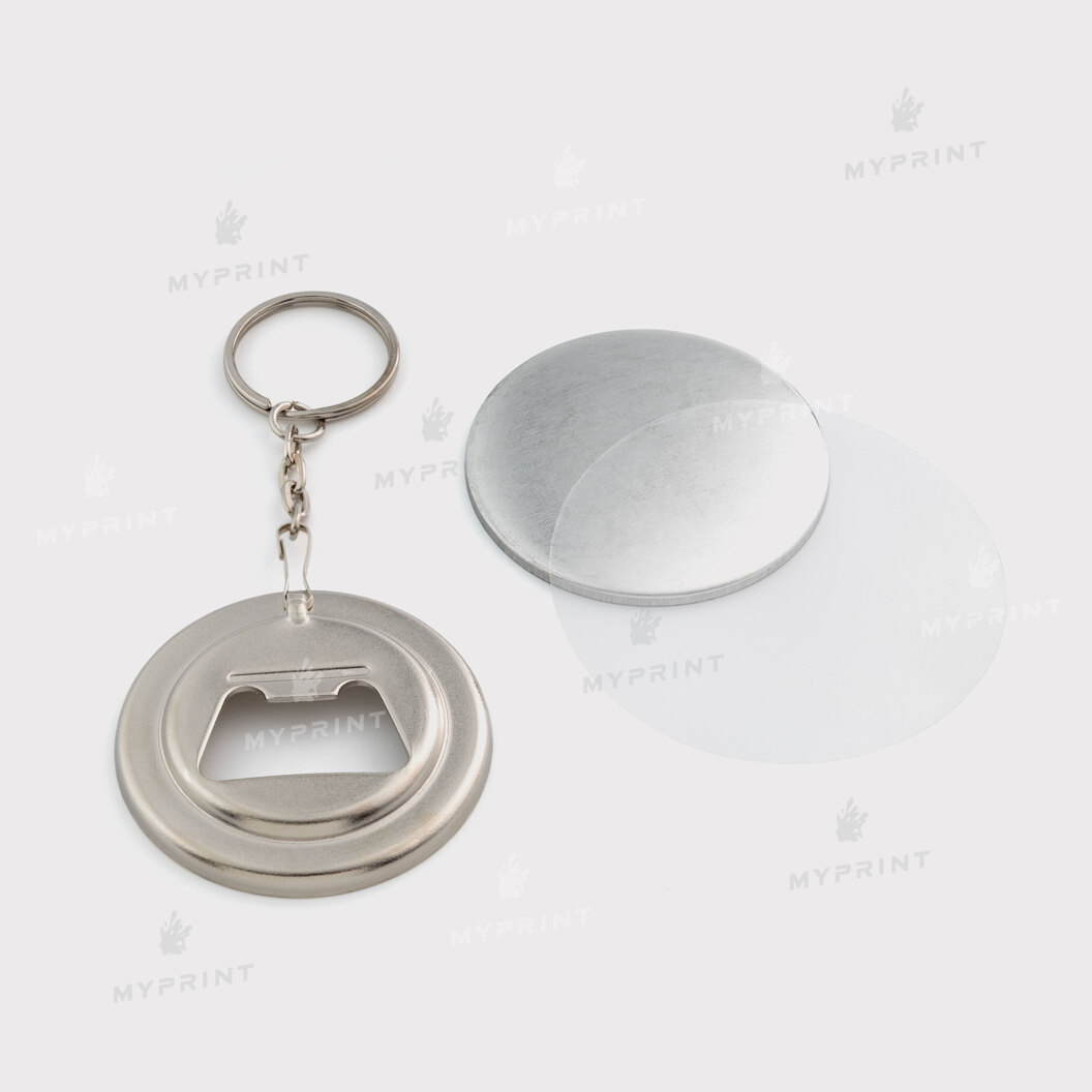 Заготовка для закатного брелока-відкривачки 50 мм (10798) - фото 1 Заготовка для закатного брелока-відкривачки 50 мм (10798) - фото 1 - Обладнання і заготовки для значків магнітів брелоків