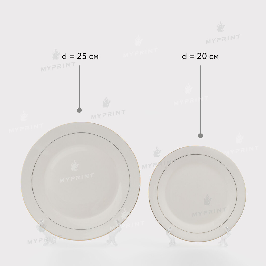 Sublimation plate white with gold rim d = 25 cm (11746) - фото 4 Sublimation plate white with gold rim d = 25 cm (11746) - фото 4 - Blanks for sublimation