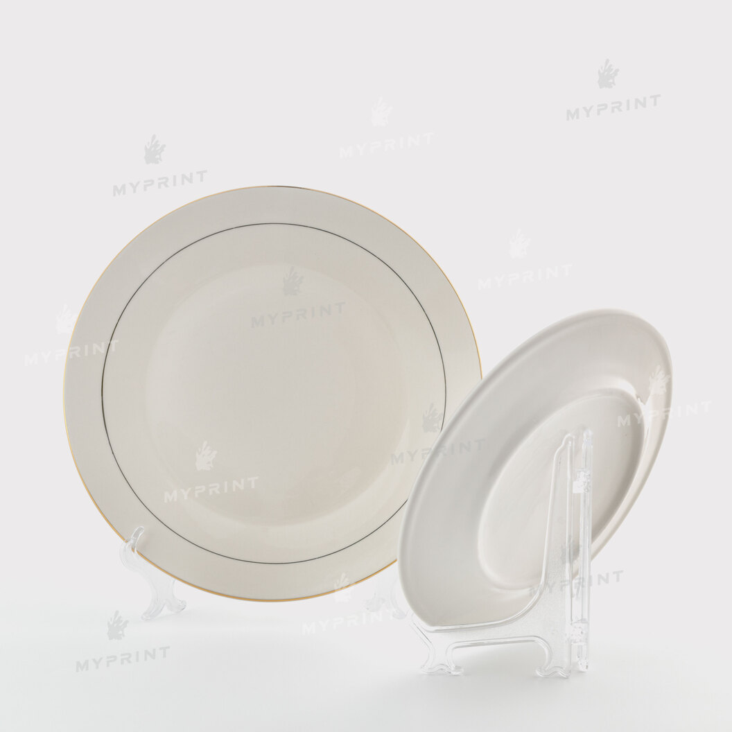 Sublimation plate white with gold rim d = 25 cm (11746) - фото 5 Sublimation plate white with gold rim d = 25 cm (11746) - фото 5 - Blanks for sublimation
