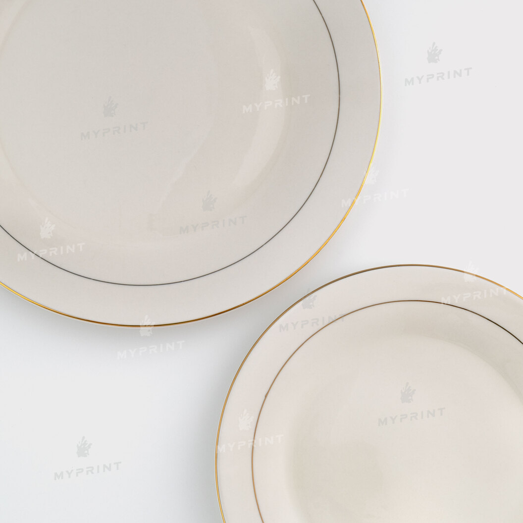 Sublimation plate white with gold rim d = 25 cm (11746) - фото 6 Sublimation plate white with gold rim d = 25 cm (11746) - фото 6 - Blanks for sublimation