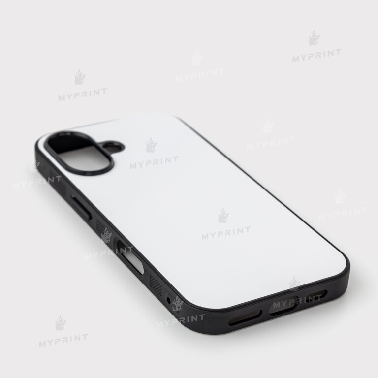 Чехол для сублимации 2D силиконовый (TPU) для iPhone 16 Plus черный (11796)  Чехол для сублимации 2D силиконовый (TPU) для iPhone 16 Plus черный (11796)
