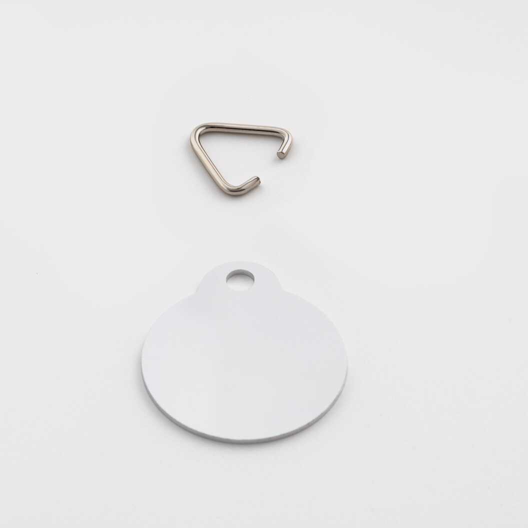 Адресник для собак та котів металевий двосторонній глянцевий білий овальний 36*31 мм, товщина 1 мм (11041) - фото 2 Адресник для собак та котів металевий двосторонній глянцевий білий овальний 36*31 мм, товщина 1 мм (11041) - фото 2 - Заготовки для сублімації
