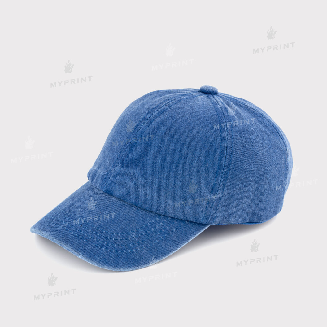 Six-blade cap cotton Vintage children's shabby blue (12035) - фото 1 Six-blade cap cotton Vintage children's shabby blue (12035) - фото 1 - Blanks for sublimation