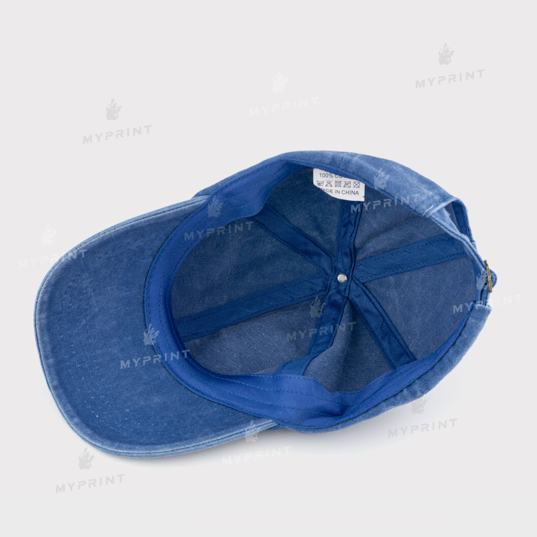 Six-blade cap cotton Vintage children's shabby blue (12035) - фото 4 Six-blade cap cotton Vintage children's shabby blue (12035) - фото 4 - Blanks for sublimation