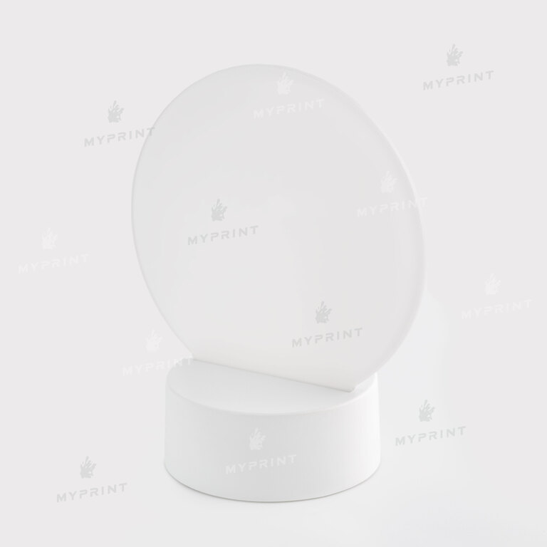 Акриловая фоторамка для сублимации с LED-подсветкой и пластиковой подставкой круглая (12030)  Акриловая фоторамка для сублимации с LED-подсветкой и пластиковой подставкой круглая (12030)