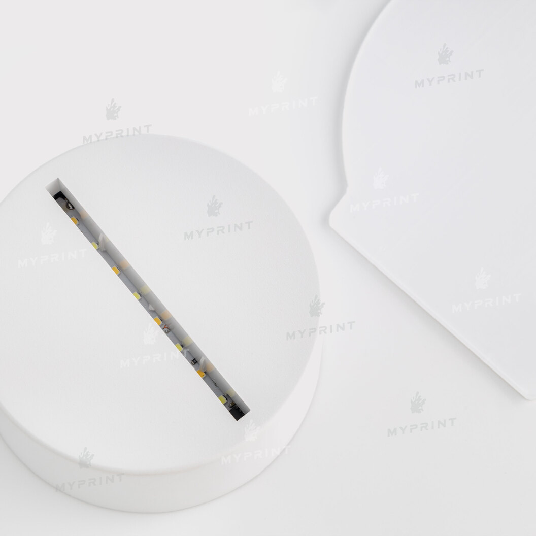 Акрилова фоторамка для сублімації з LED-підсвіткою та пластиковою підставкою кругла (12030) - фото 5 Акрилова фоторамка для сублімації з LED-підсвіткою та пластиковою підставкою кругла (12030) - фото 5 - Заготовки для сублімації