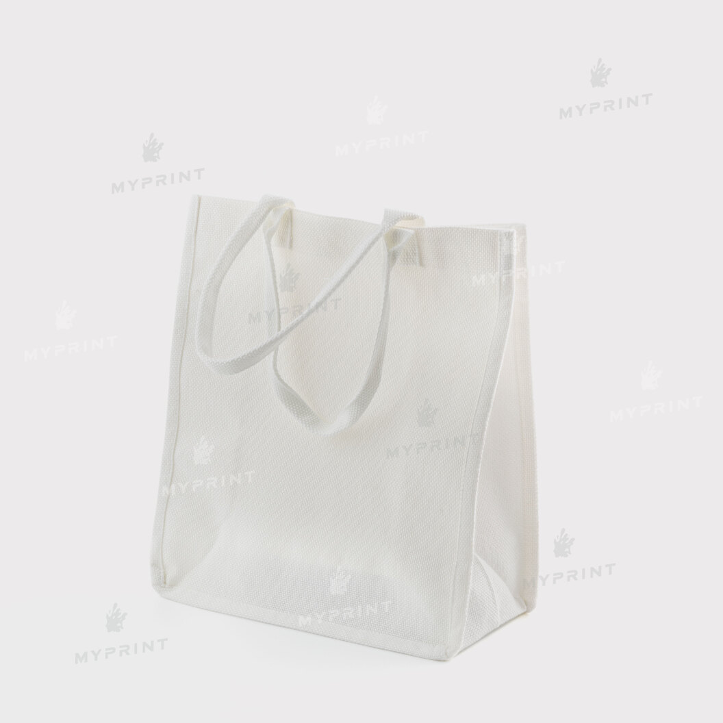 Сумка для сублімації (Tote bag) біла лляна 25*27,5*9,5 см (12121) - фото 1 Сумка для сублімації (Tote bag) біла лляна 25*27,5*9,5 см (12121) - фото 1 - Заготовки для сублімації