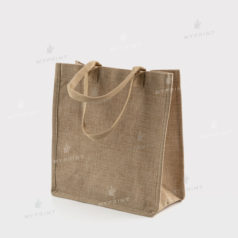 Сумка для сублимации (Tote bag) льняная бежевая 25*27,5*9,5 см (12124)  Сумка для сублимации (Tote bag) льняная бежевая 25*27,5*9,5 см (12124)