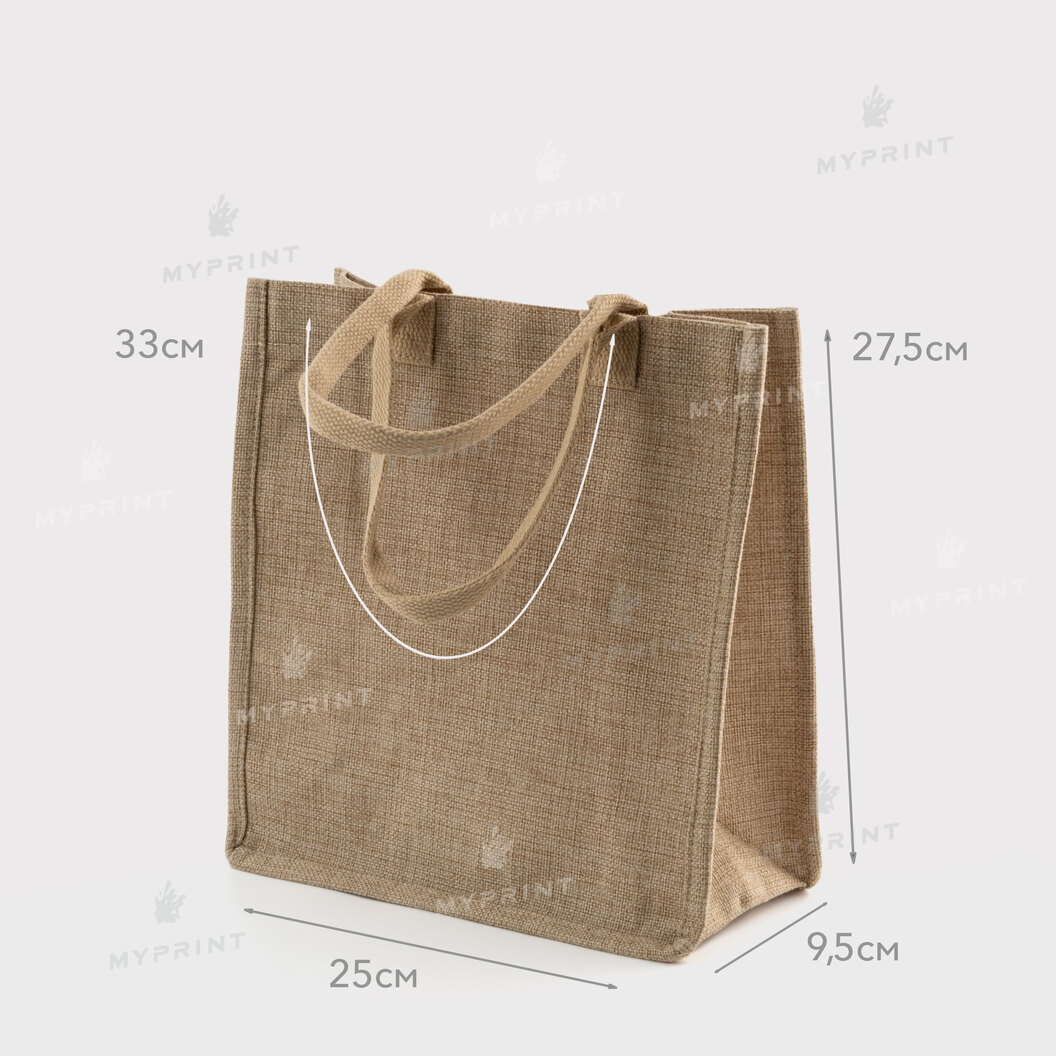 Сумка для сублімації (Tote bag) бежева лляна 25*27,5*9,5 см (12124) - фото 5 Сумка для сублімації (Tote bag) бежева лляна 25*27,5*9,5 см (12124) - фото 5 - Заготовки для сублімації
