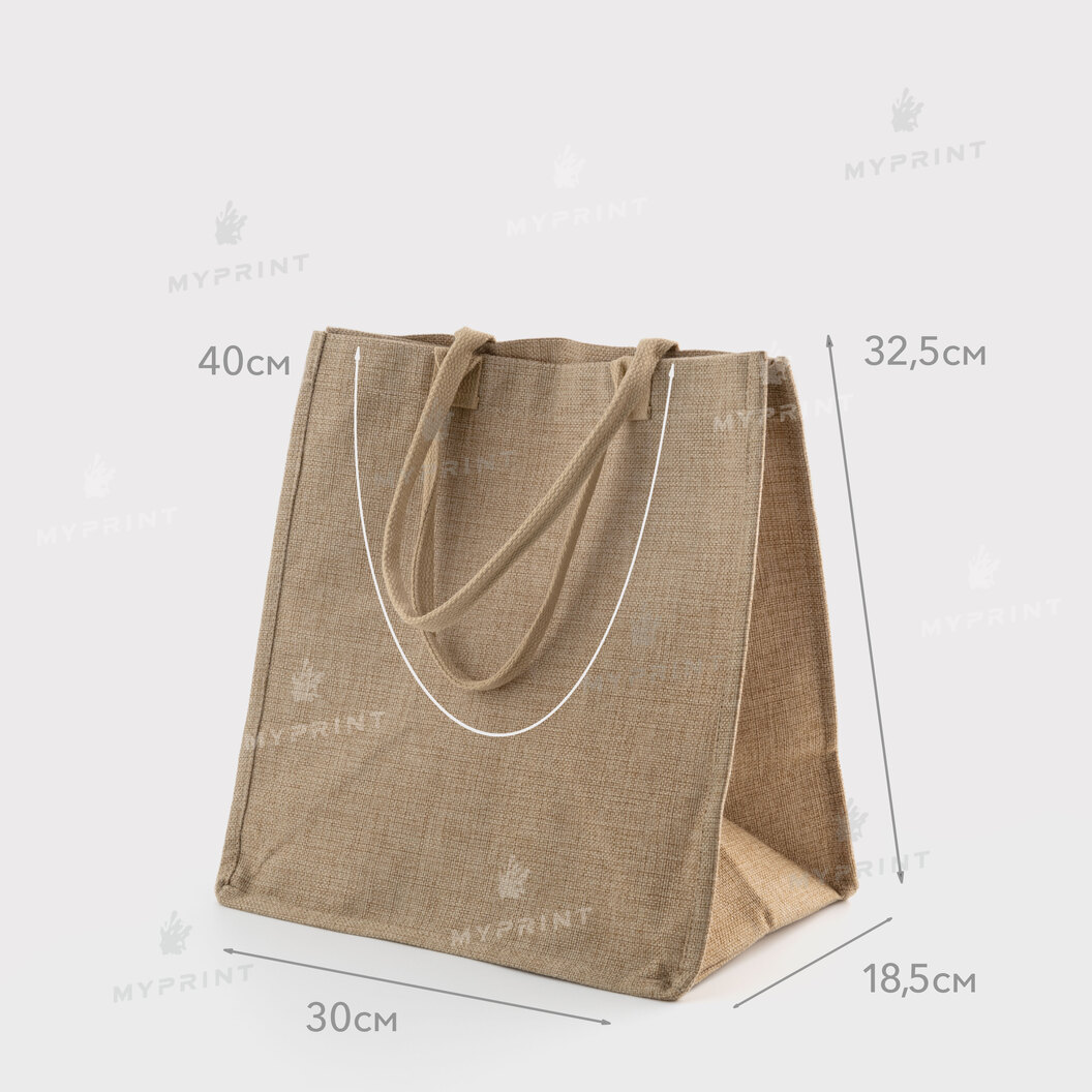 Bag for sublimation (Tote bag) beige linen 30*32.5*18.5 cm (12125) - фото 5 Bag for sublimation (Tote bag) beige linen 30*32.5*18.5 cm (12125) - фото 5 - Blanks for sublimation