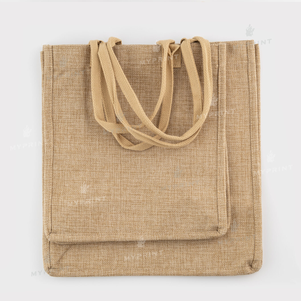 Bag for sublimation (Tote bag) beige linen 30*32.5*18.5 cm (12125) - фото 6 Bag for sublimation (Tote bag) beige linen 30*32.5*18.5 cm (12125) - фото 6 - Blanks for sublimation