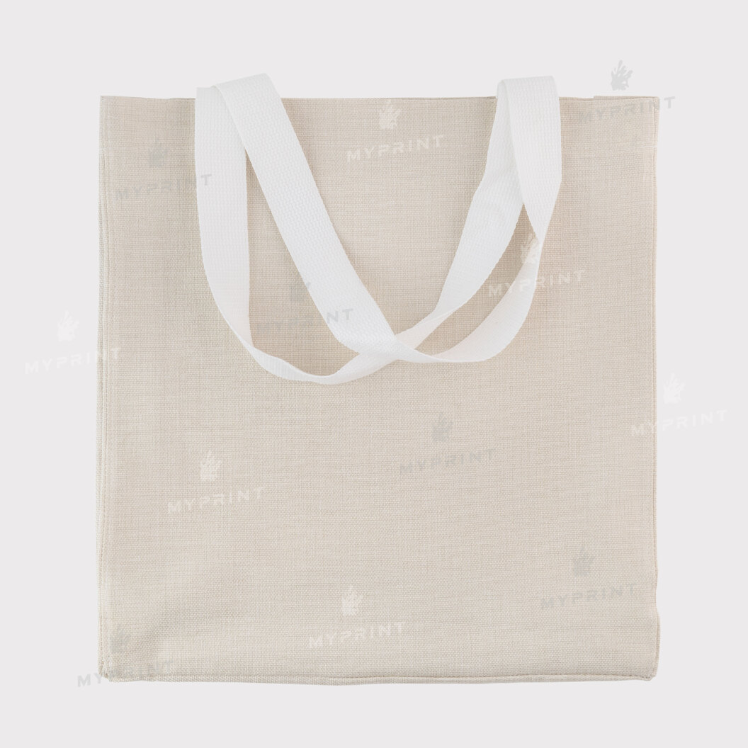 Vertical sublimation bag with linen bottom 33*37 cm (10377) - фото 1 Vertical sublimation bag with linen bottom 33*37 cm (10377) - фото 1 - Blanks for sublimation