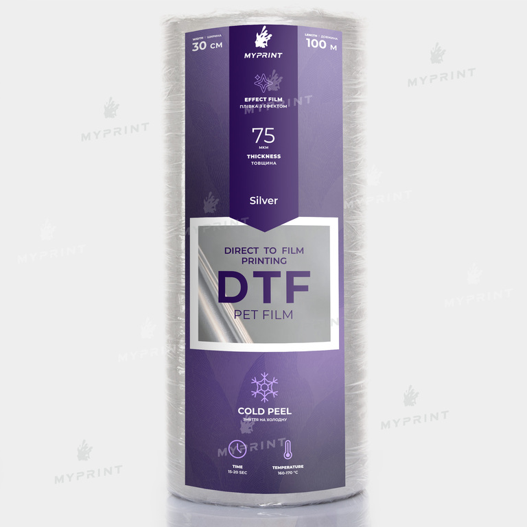 Пленка для DTF печати My Print Silver, рулон 0,3*100 м (10427)  Пленка для DTF печати My Print Silver, рулон 0,3*100 м (10427)