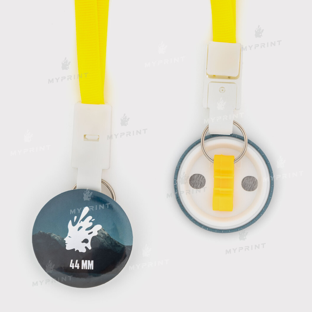 Blank for 44 mm medal with yellow ribbon My Print ptb44 (11910) - фото 1 Blank for 44 mm medal with yellow ribbon My Print ptb44 (11910) - фото 1 - Equipment and blanks for badges magnets key rings