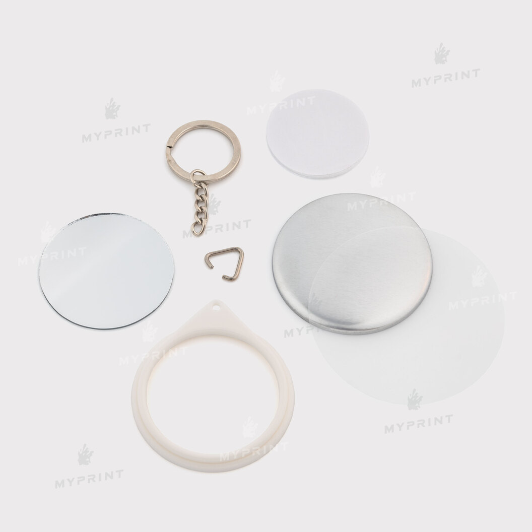 Заготовка для закатного брелока-дзеркала з ланцюжком 58 мм My Print mpk58lk (11891) - фото 2 Заготовка для закатного брелока-дзеркала з ланцюжком 58 мм My Print mpk58lk (11891) - фото 2 - Обладнання і заготовки для значків магнітів брелоків