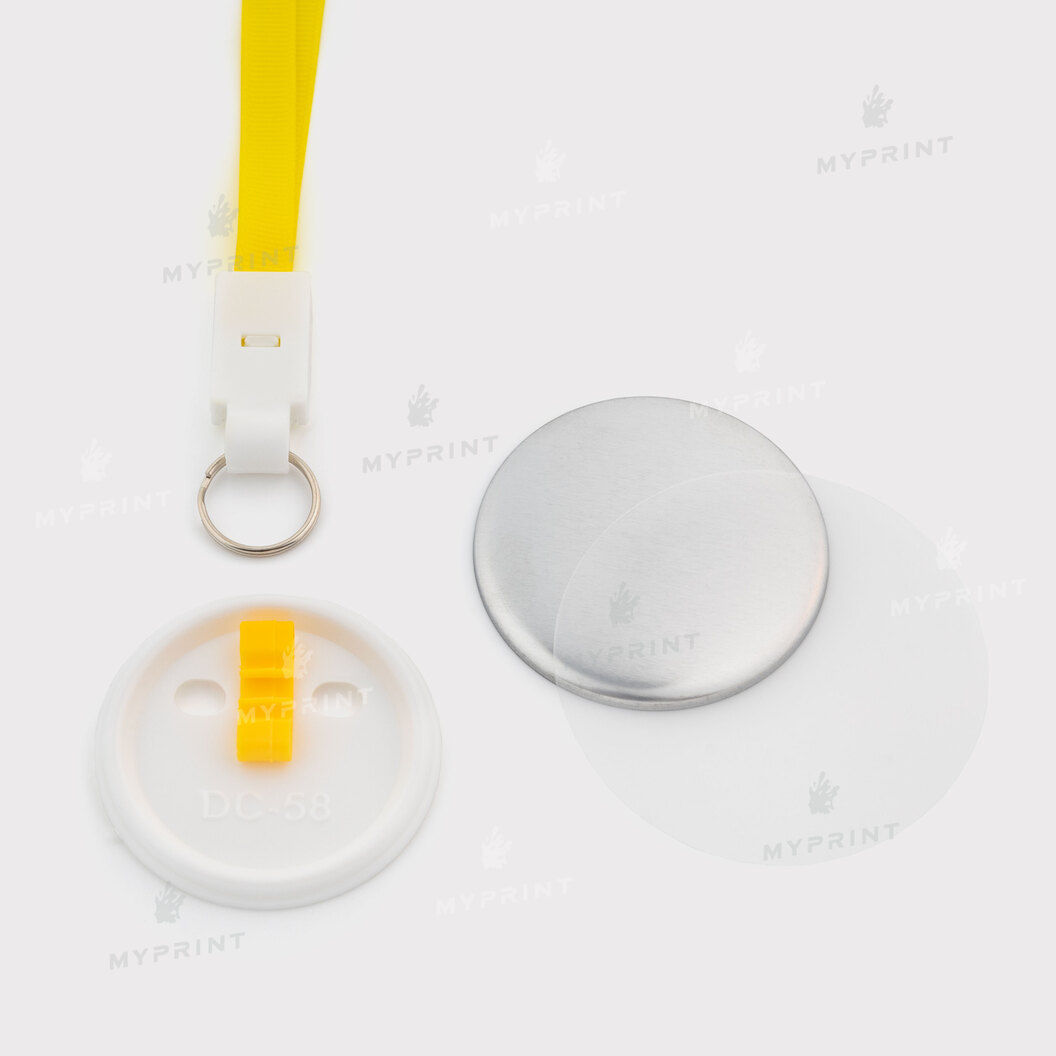 Заготовка для закатної медалі 58 мм з жовтою стрічкою My Print ptb58 (11914) - фото 2 Заготовка для закатної медалі 58 мм з жовтою стрічкою My Print ptb58 (11914) - фото 2 - Обладнання і заготовки для значків магнітів брелоків
