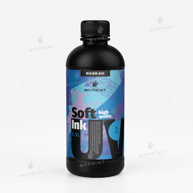 Чернила для УФ печати My Print UV LED soft для Ricoh G5I (0,5 л) cyan (11230)  Чернила для УФ печати My Print UV LED soft для Ricoh G5I (0,5 л) cyan (11230)