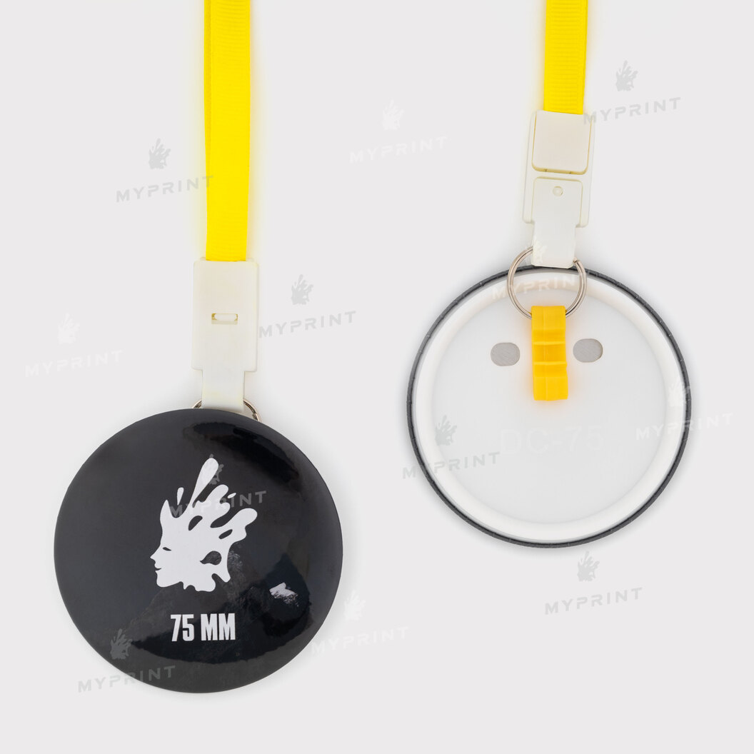 Заготовка для закатної медалі 75 мм з жовтою стрічкою My Print ptb75 (11918) - фото 1 Заготовка для закатної медалі 75 мм з жовтою стрічкою My Print ptb75 (11918) - фото 1 - Обладнання і заготовки для значків магнітів брелоків