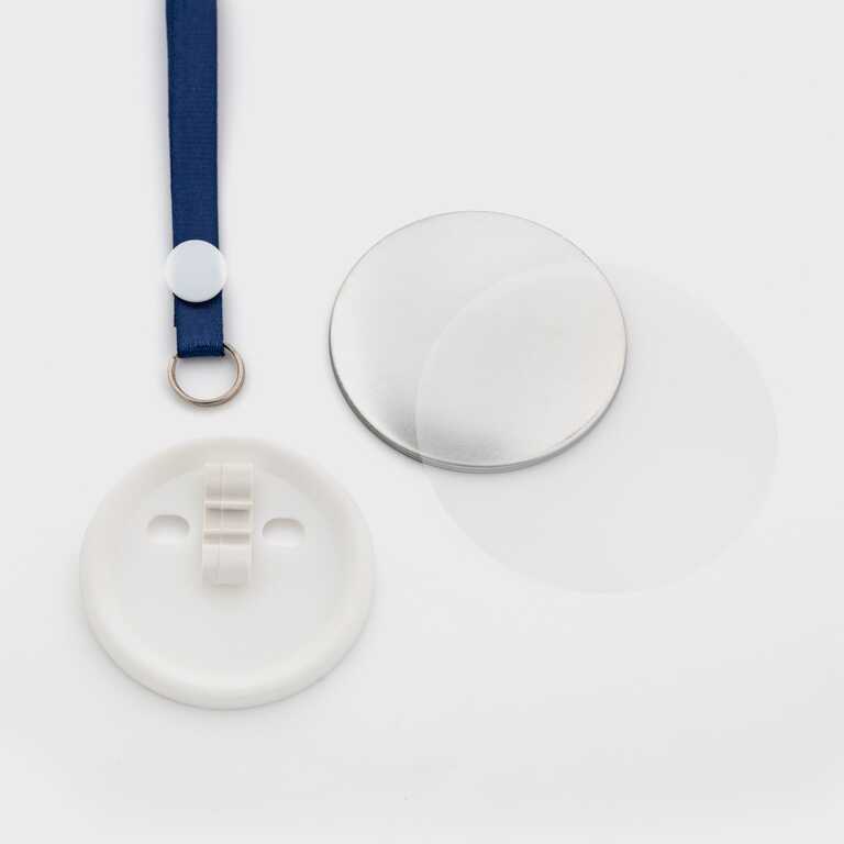 Заготовка для закатної медалі 58 мм з синьою стрічкою (6276) 