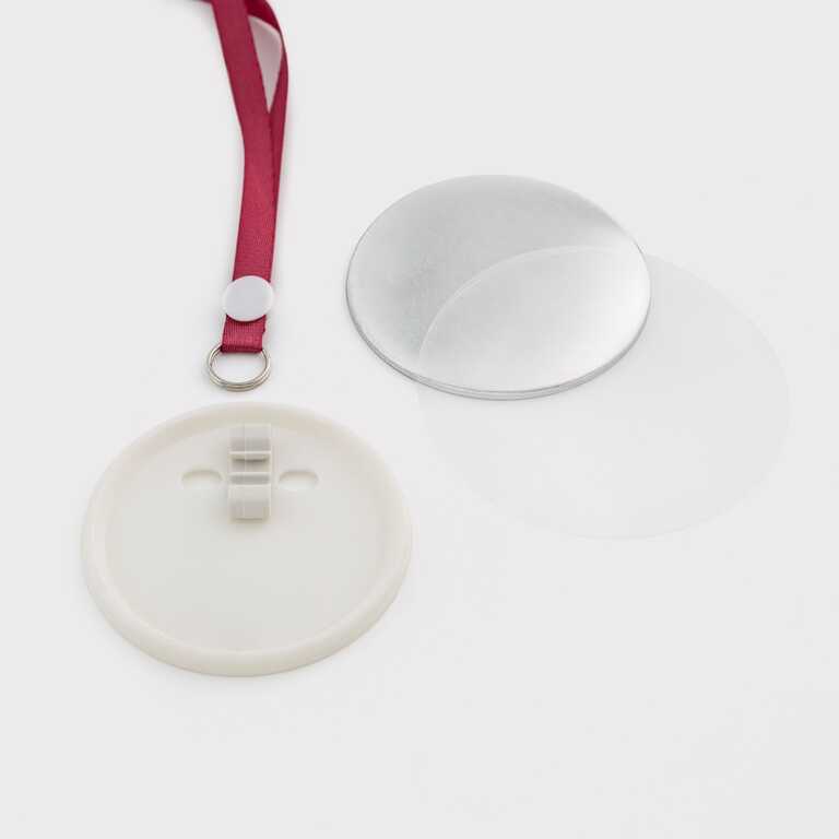 Заготовка для закатної медалі 75 мм з бордовою стрічкою (2836) 