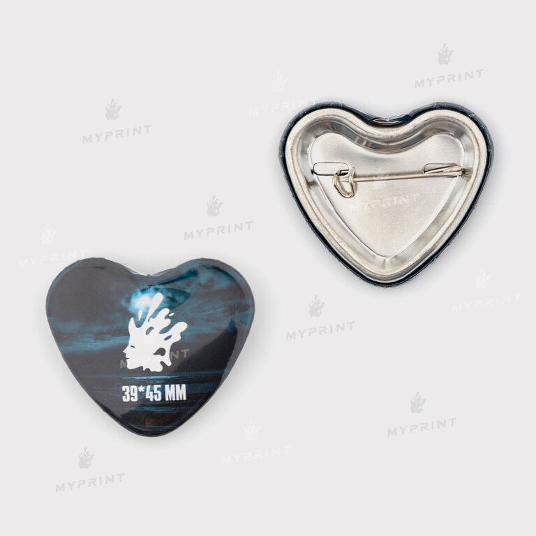 Заготовка для закатного значка серце 39*45 мм (9878) 