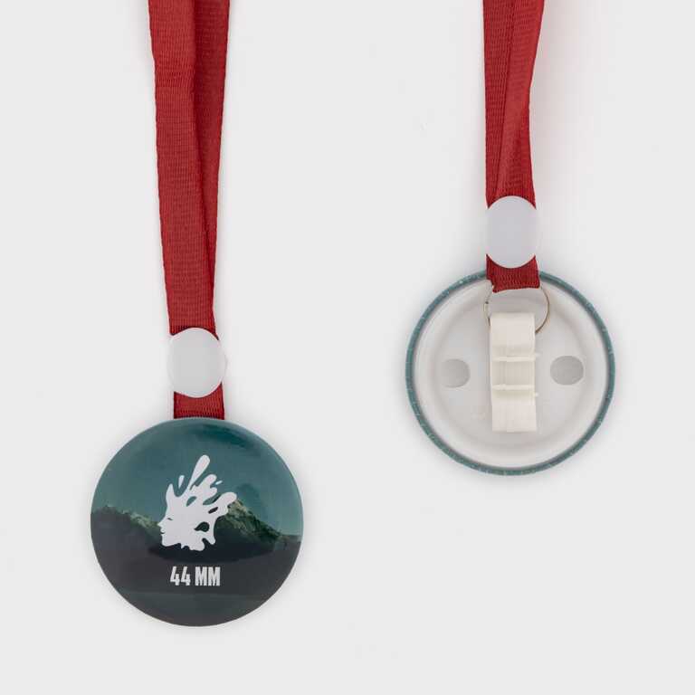 Заготовка для закатної медалі 44 мм з бордовою стрічкою (6279) 