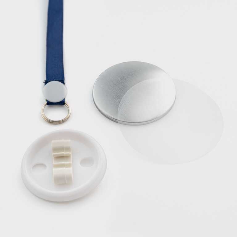 Заготовка для закатної медалі 44 мм з синьою стрічкою (6280) 