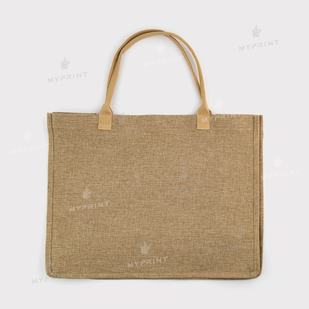 Сумка для сублимации (Tote bag) льняная бежевая 45*34*18,5 см (12356) - фото 2 Сумка для сублимации (Tote bag) льняная бежевая 45*34*18,5 см (12356) - фото 2 - Заготовки для сублимации