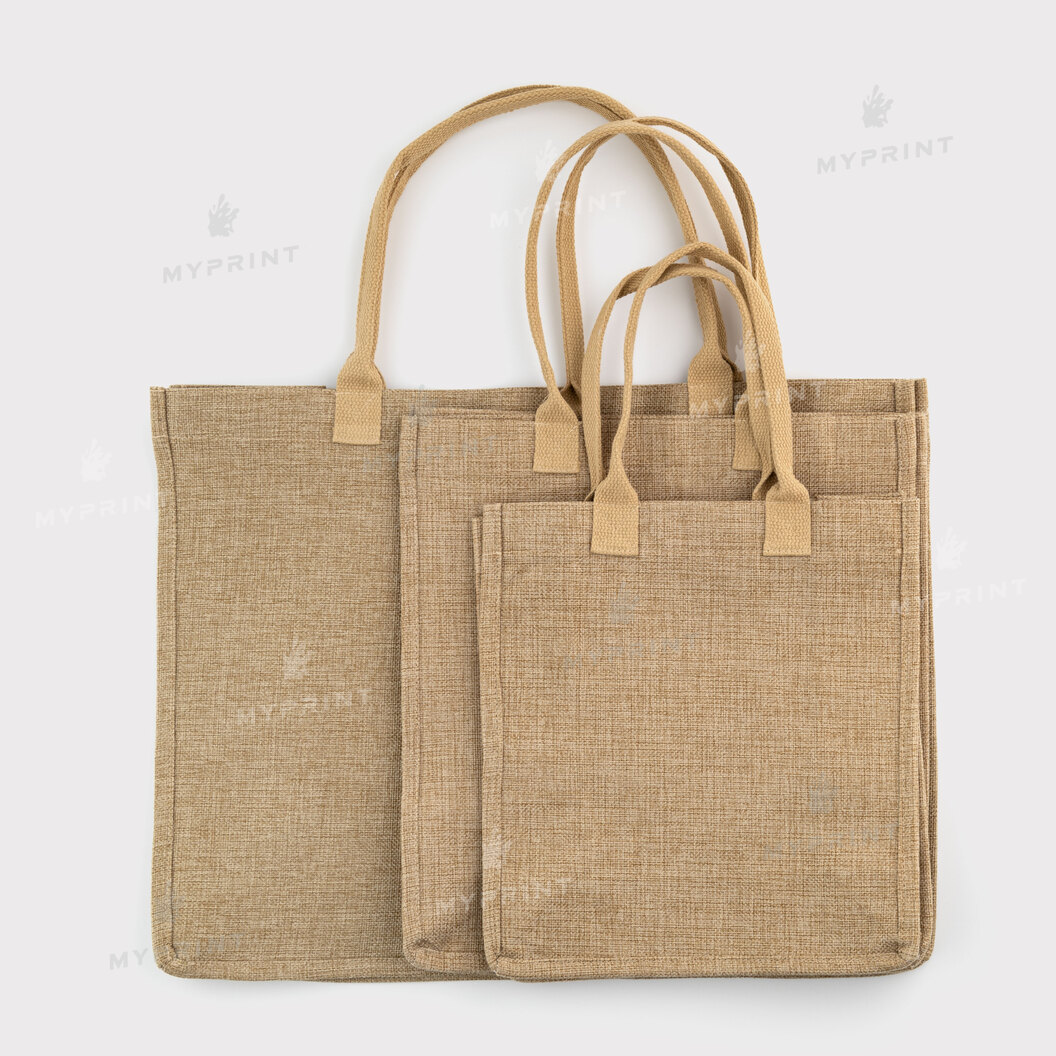 Сумка для сублимации (Tote bag) льняная бежевая 45*34*18,5 см (12356) - фото 5 Сумка для сублимации (Tote bag) льняная бежевая 45*34*18,5 см (12356) - фото 5 - Заготовки для сублимации