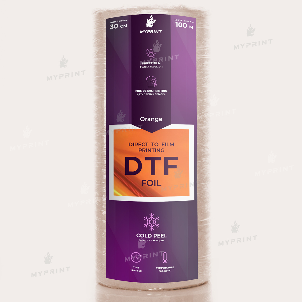 Фольга для DTF друку My Print Orange Foil, рулон 0,3*100 м (11585) - фото 1 - Витратні матеріали для друку