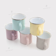 Sublimation mug metal enamel light blue with silver rim 11 Oz (330 ml) (12376) - фото 4 - Blanks for sublimation