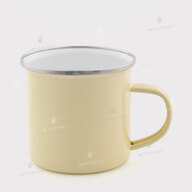 Sublimation mug metal enamel light yellow with silver rim 11 Oz (330 ml) (12375) - фото 1 - Blanks for sublimation