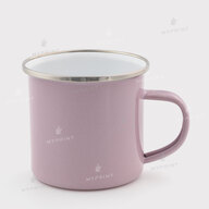 Sublimation mug metal enamel light purple with silver rim 11 Oz (330 ml) (12379) - фото 1 - Blanks for sublimation