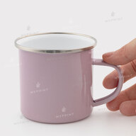 Sublimation mug metal enamel light purple with silver rim 11 Oz (330 ml) (12379) - фото 2 - Blanks for sublimation