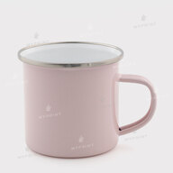 Sublimation mug metal enamel light pink with silver rim 11 Oz (330 ml) (12377) - фото 1 - Blanks for sublimation