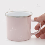 Sublimation mug metal enamel light pink with silver rim 11 Oz (330 ml) (12377) - фото 2 - Blanks for sublimation