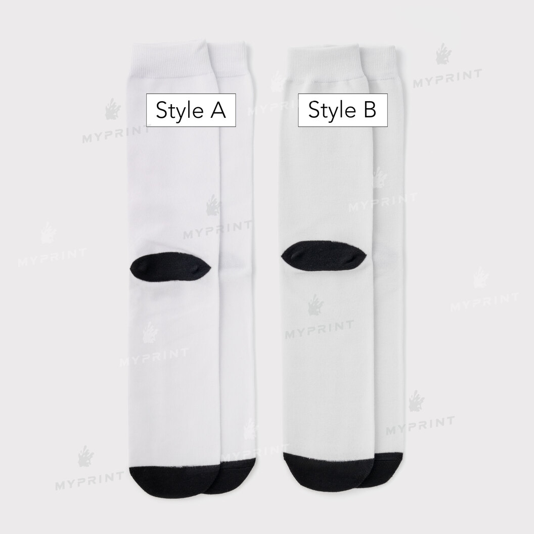 Носки для сублимации Style A белые с черным носком и пяткой 48 см (12128) - фото 5 Носки для сублимации Style A белые с черным носком и пяткой 48 см (12128) - фото 5 - Заготовки для сублимации